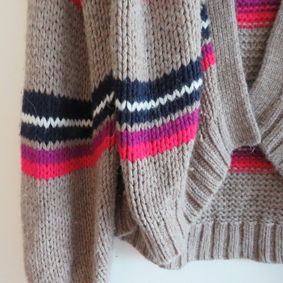 XIRENA Lander Striped Open Front Alpaca Blend Cardigan Bohemian Comfy - Size M - Picture 4 of 13
